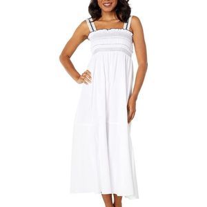 🌟🌟NWT 🌟🌟1.STATE™ Topstiched Smocked Bodice Maxi Dress - size L